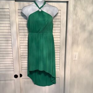 Express Green High Low Halter Dress